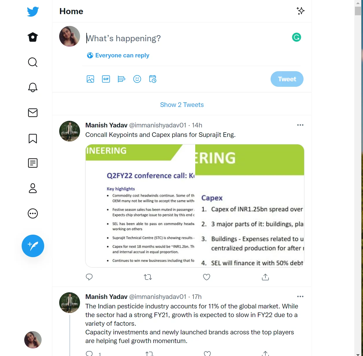 How to make a quiz on Twitter- Twitter homepage