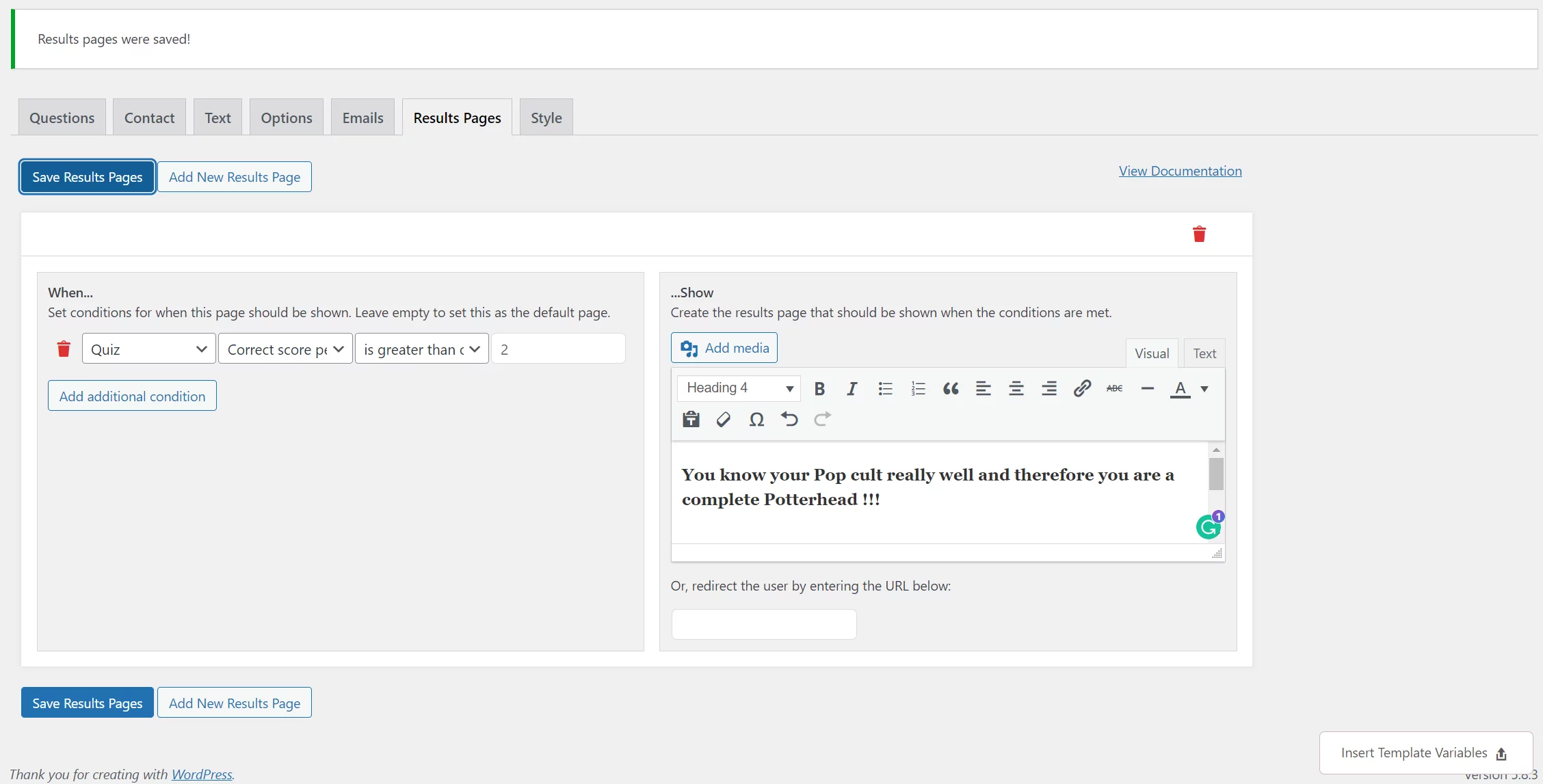 Create a Pop Culture Quiz- Publishing the quiz