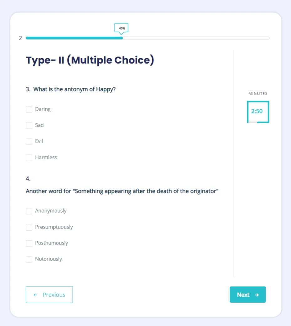 How to create a vocabulary quiz
