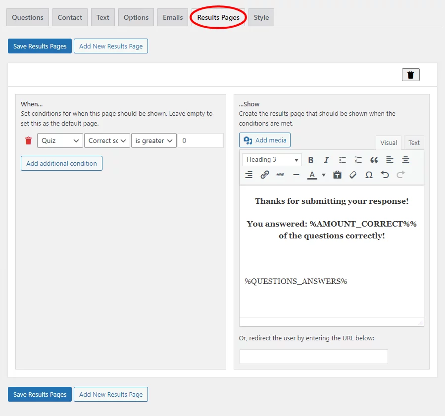How to create a vocabulary quiz- Customizing Tabs