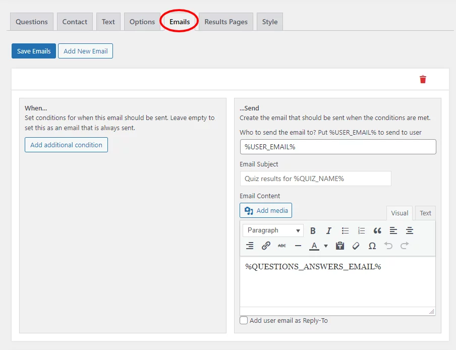 How to create a vocabulary quiz- Customizing Tabs
