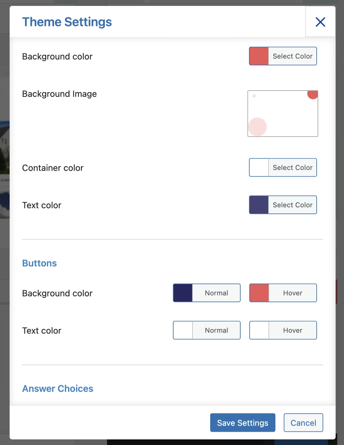 Fortune Theme Settings