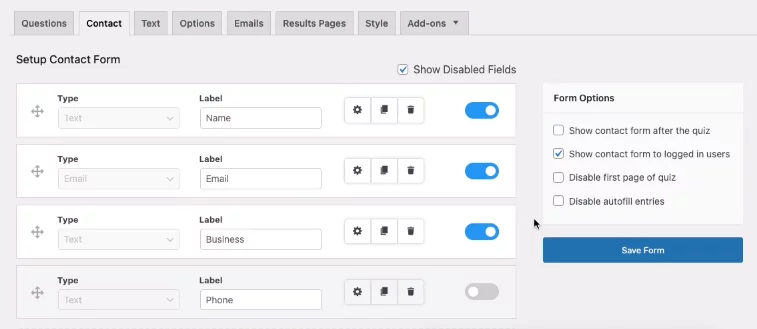 Creating Contact Field in QSM