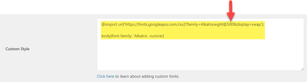 Adding Alkatra font in Certificate