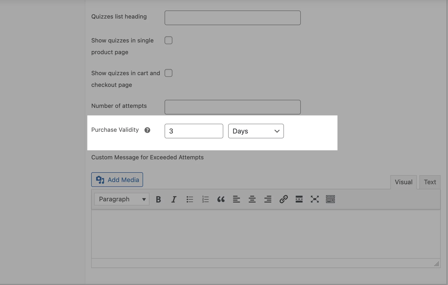 purchase validity woocommerce
