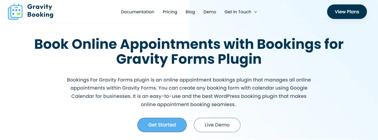 Gravity Booking - Best WordPress Booking Plugins