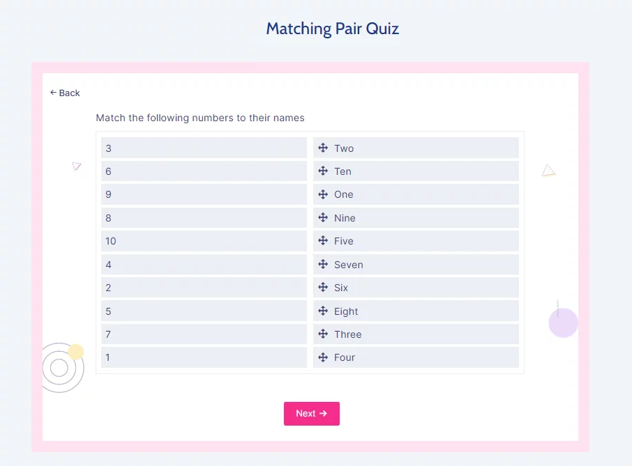 Types of Quizzes: #7 Matching Pair Quiz
