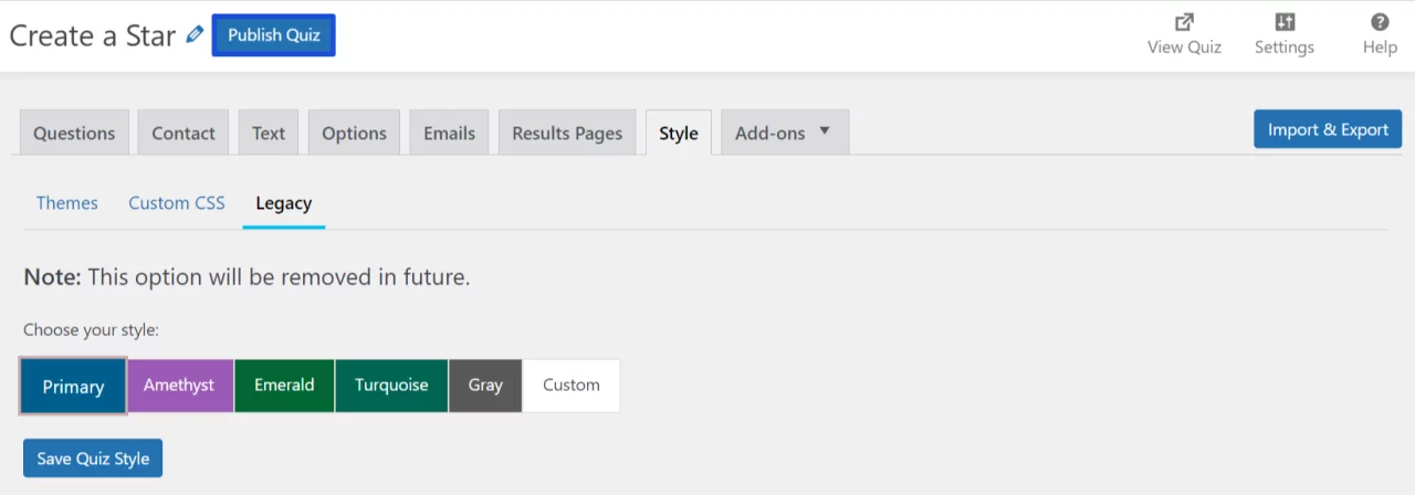 Publish Quiz - Create Customer Satisfaction Survey