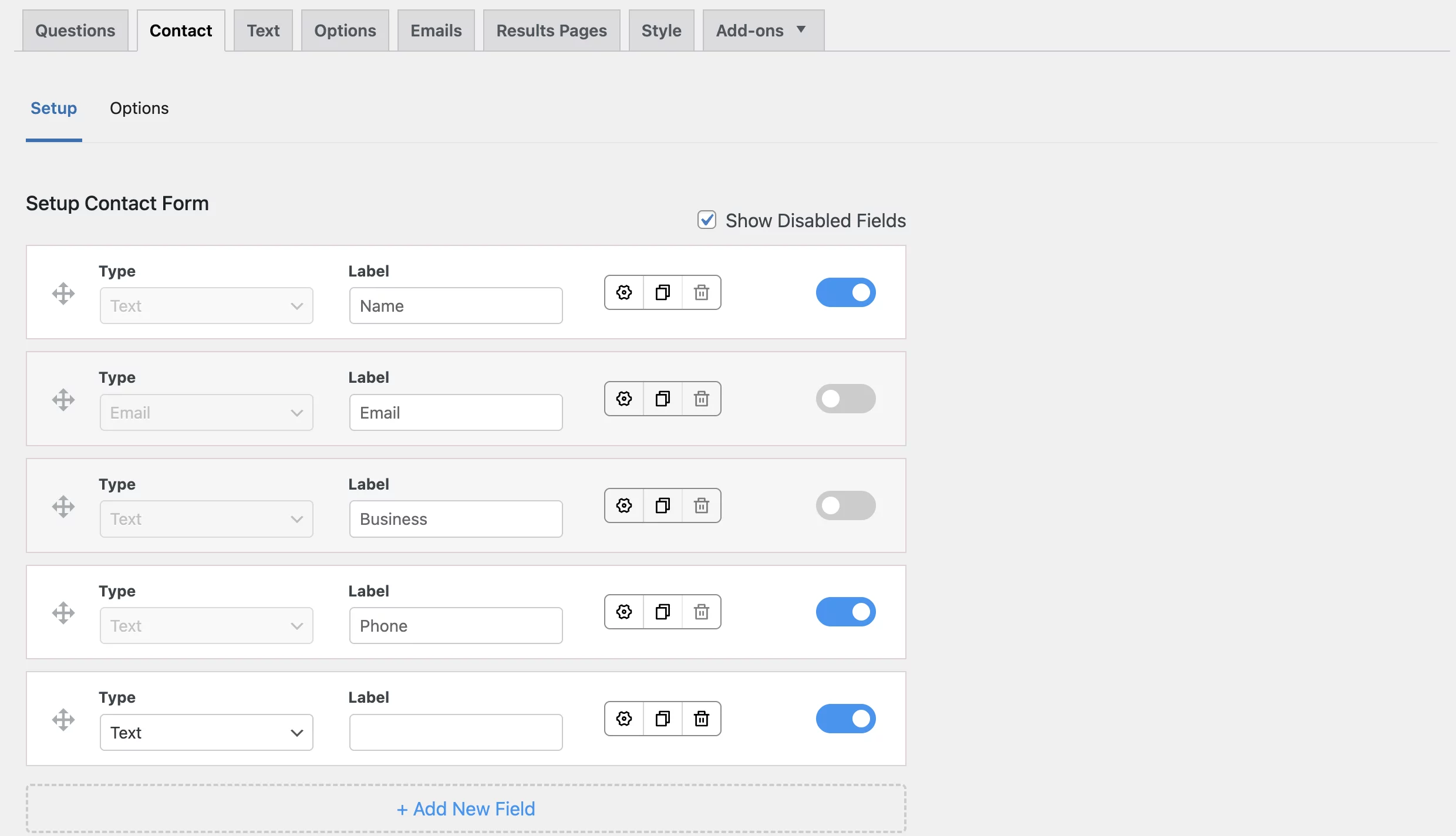 QSM Contact Tab