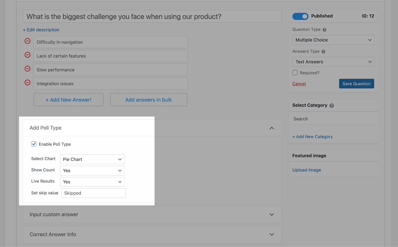 Ultimate Add Poll Type in Questions
