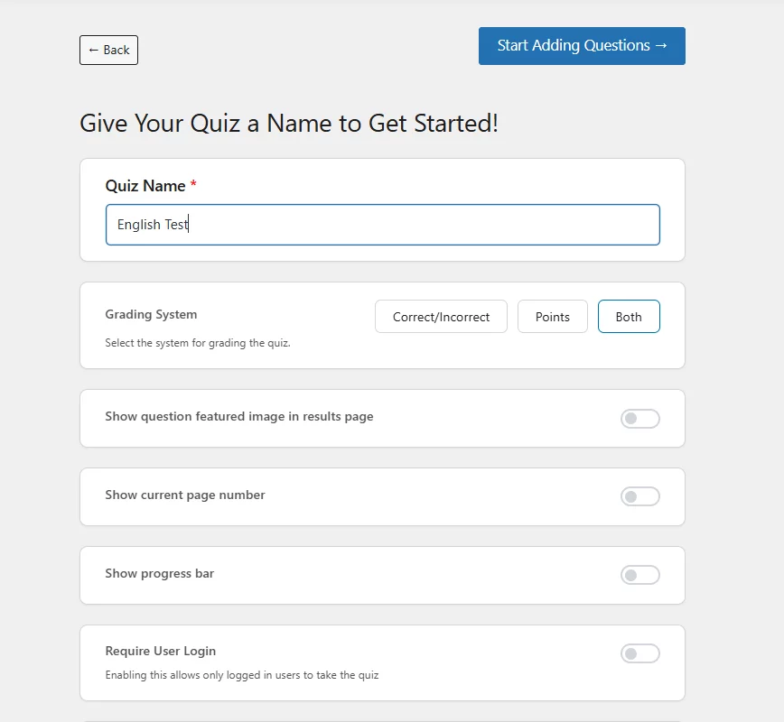 How to Create a Quiz in WordPress: 5 Easy Steps (No Coding) add-quiz-title